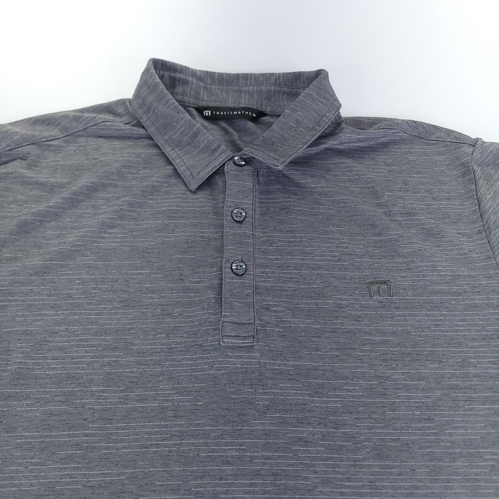 Travis Mathew The Heater Polo Shirt Mens Large Heathered Gray Golf Performance
